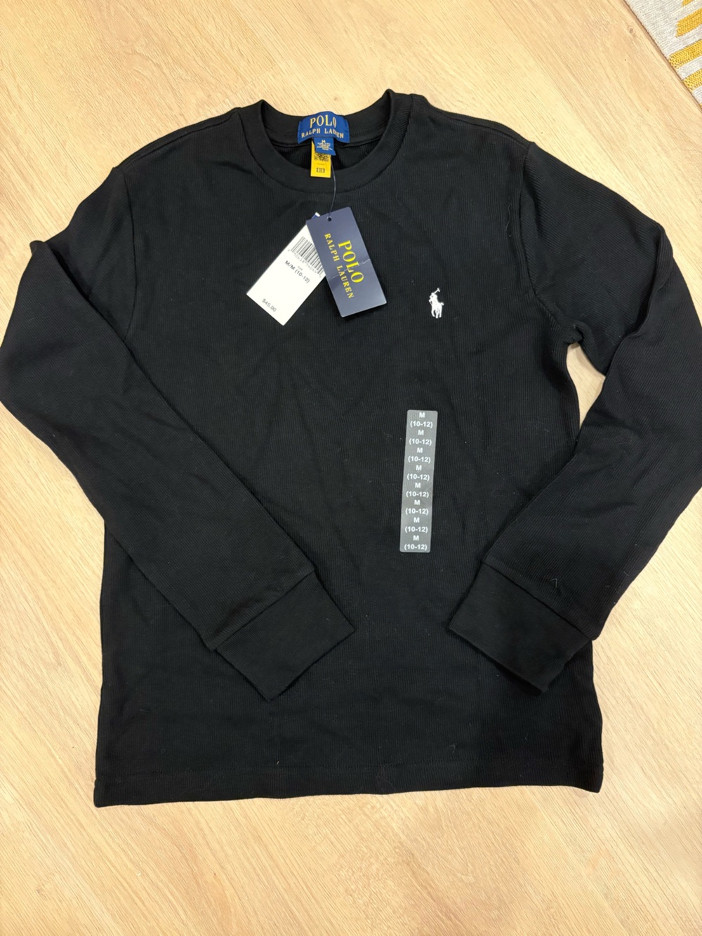 Ralph Lauren kids Black Crewneck Sweater with Polo Pony size 10-12